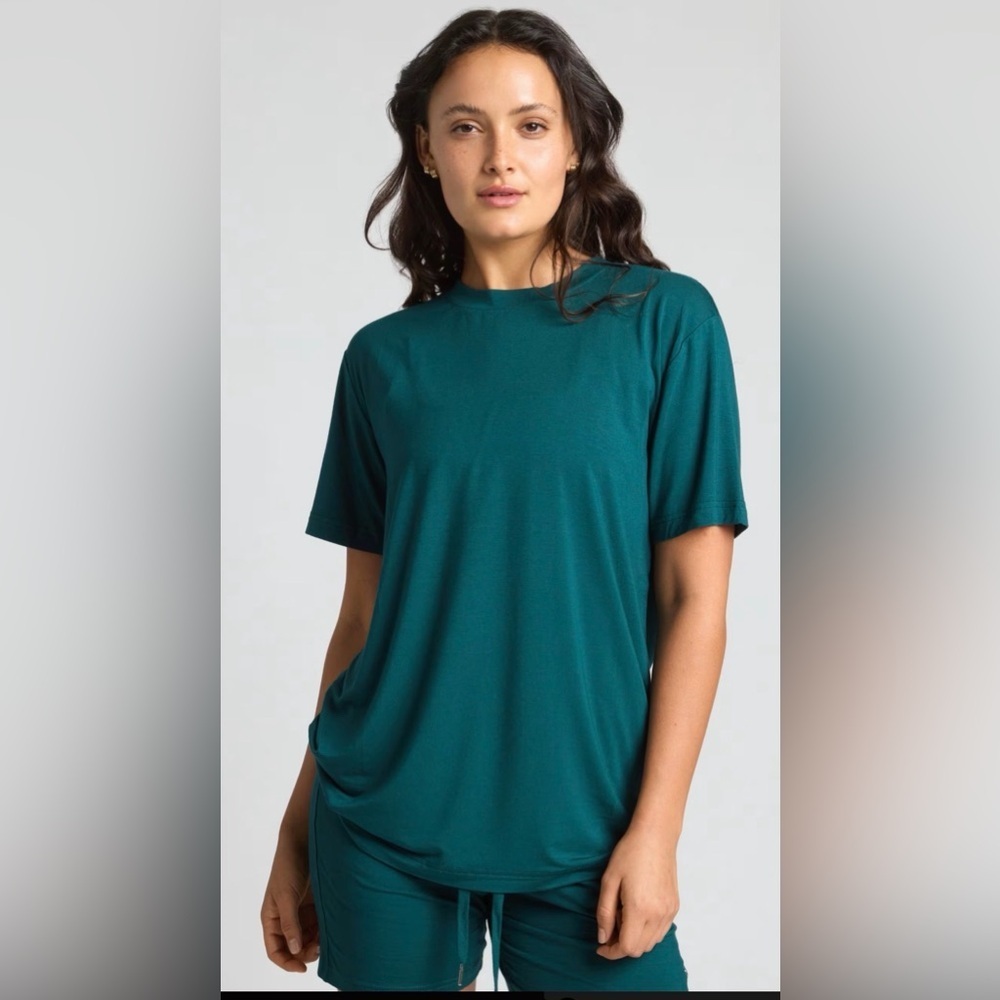 Comfrt Adult Blue Alpine Short Sleeve Crew Neck Cloud Lounge Tee New XL 2XL